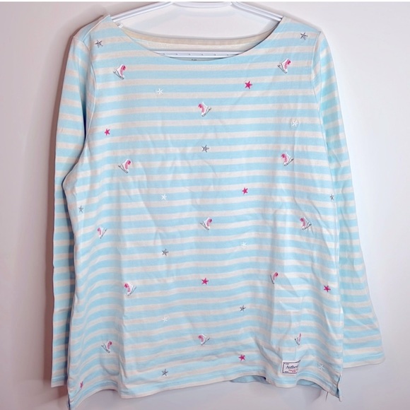 TALBOTS | Cotton Striped Long Sleeve Top - Picture 1 of 9